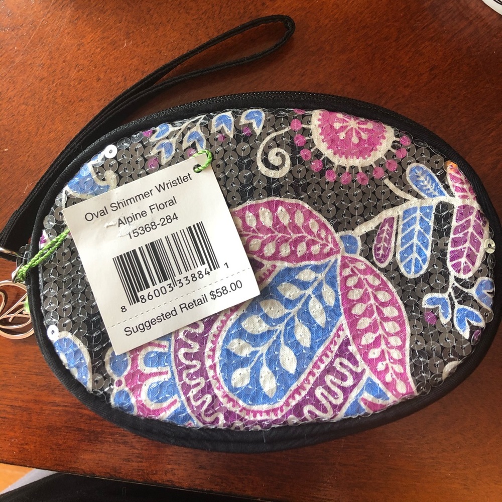 Vera Bradley Oval Shimmer Wristlet